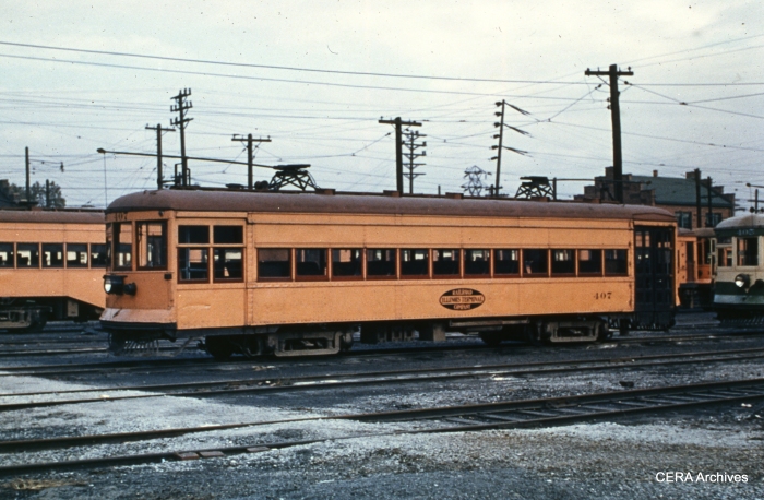 IT 407 at the Granite City Shops on October 6, 1950. (Photographer unknown - CERA Archives)